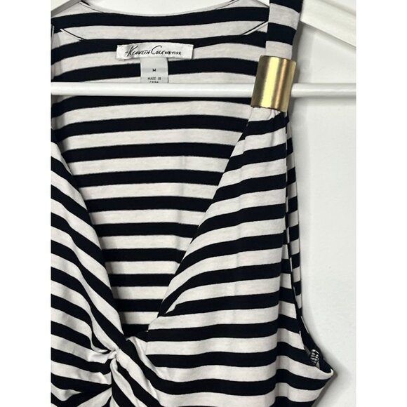 Kenneth Cole Black White Striped Sleeveless Sundress Women’s Medium - Picture 5 of 13